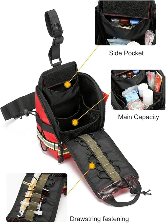First Aid Bags Empty First Aid Fanny Pack Bag Lifeguard Hip Pack Portable First Responder Trauma Bag(A02)
