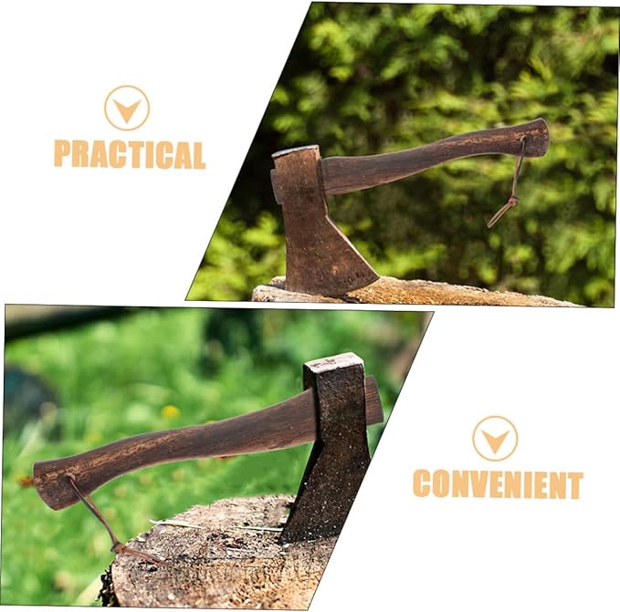 Holibanna Mini Axe Handle 2Pcs Ergonomic Wooden Grip for Hatchets Sturdy Solid Wood Replacement Handles for Camping and Outdoor Wood Splitting