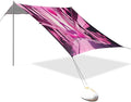 xigua Eiffel Tower Beach Tent Sun Shelter with Carrying Bag - Silver Coated Oxford Fabric Beach Canopy for Beach Camping Fishing - Includes Windproof Ropes Sandbags &amp Stakes