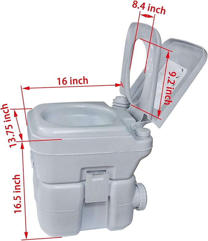 SMT- 5 Gallon 20L Portable Toilet Flush Travel Camping Commode Potty Outdoor/Indoor