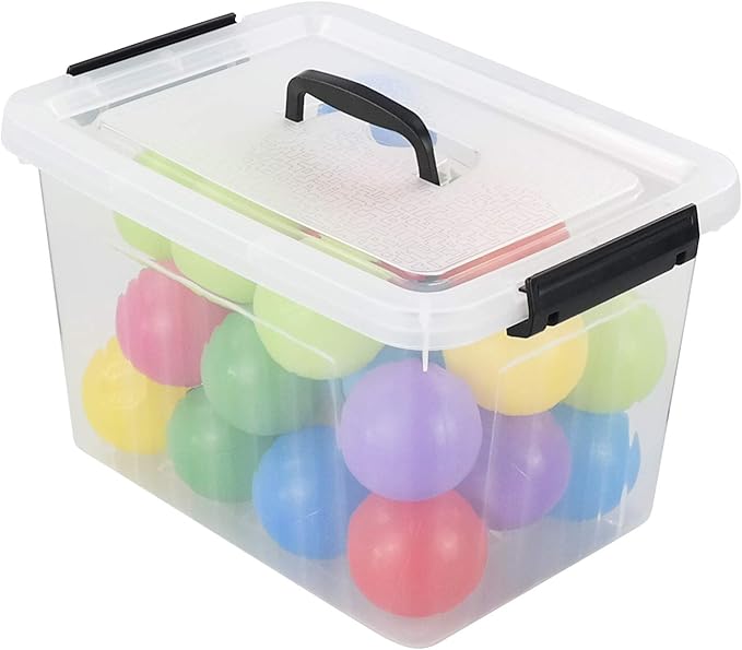 12 Quart Plastic Storage Latch Box Latching Storage Bin with Handle1 Pack