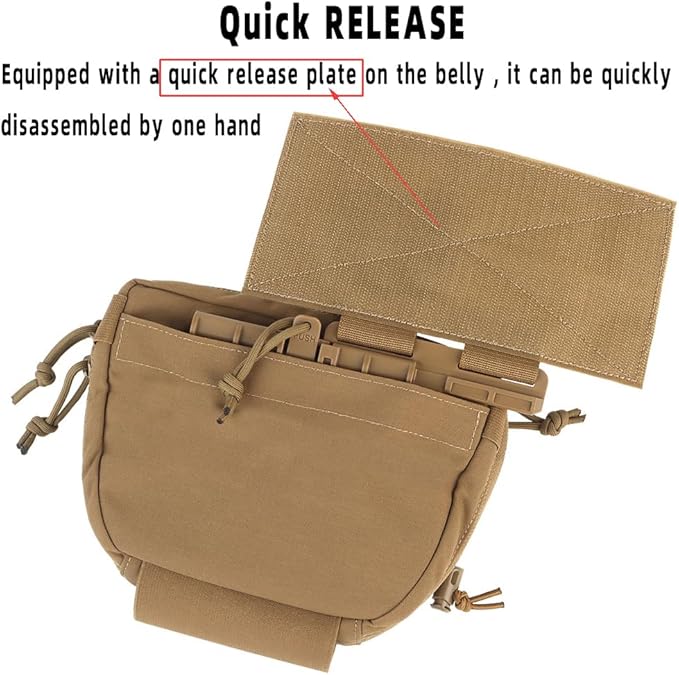 Tactical Vest Sub Abdominal Pouch Dump Drop Pouch Hunting Vest Fanny Pack Quick Release Airsoft Vest Expansion Gear
