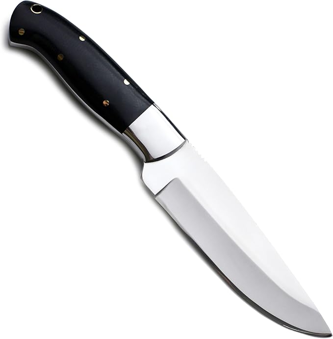 GCS Handmade D2 steel Hunting Knife G10 Handle Tactical Knife with Right Hand Cross Draw Buffalo leather Sheath for Hunting Camping Survival and EDC GCS 194