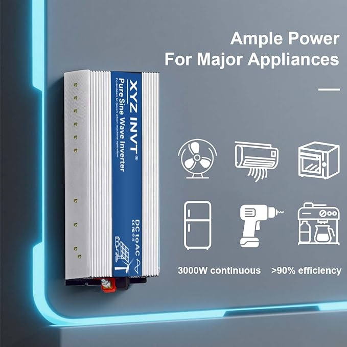 3500W Pure Sine Wave Inverter DC 12V to AC 110V 120V Power Inverter with Dual AC Outlets &amp Hardwire Terminal &amp LED Display for SolarHome Backup PowerOutdoor Over 90% Efficiency