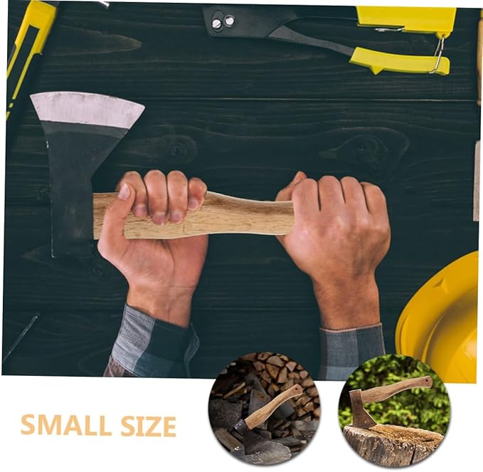 POPETPOP 8pcs Wooden Axe Replacement Handle Grip Wood Handle for Axe Types Easy to Install Comfortable to Hold