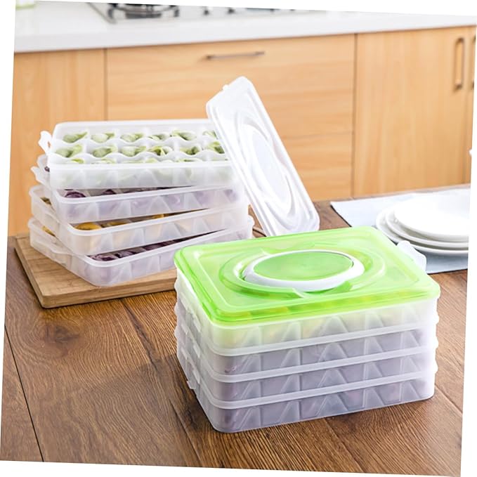 Ciieeo Portable Dumpling Storage Large 18-Compartment Freezer Organizer Stackable Container for Fridge Plastic for Meal Prep and Freezing Dumplings