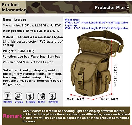 Unistrengh Multi-Purpose Military Tactical Drop Leg Sling Bag Walking Man Tool Thigh Waist Belt Pack Paintball Airsoft Motorcycle Riding Camera EDC Pouch (Desert Camo)