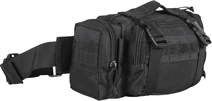 FOX OUTDOOR PRODUCTS Modular Deployment Bag | Tactical Waist Pack Go-Bag &amp Pack Attachment with Organizer Pockets &amp Webbing