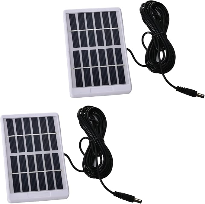 Fielect 5Pcs 6V 1.2W Mini Solar Panel Module Polycrystalline Silicon DIY Battery Power Charge Solar Cell Panel Module with Wire DC Plug White