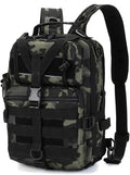 Genérico 20L Tactical Assault Bag Military Sling BackpackCompatible for Outdoor Hiking Campin(Black camouflage)
