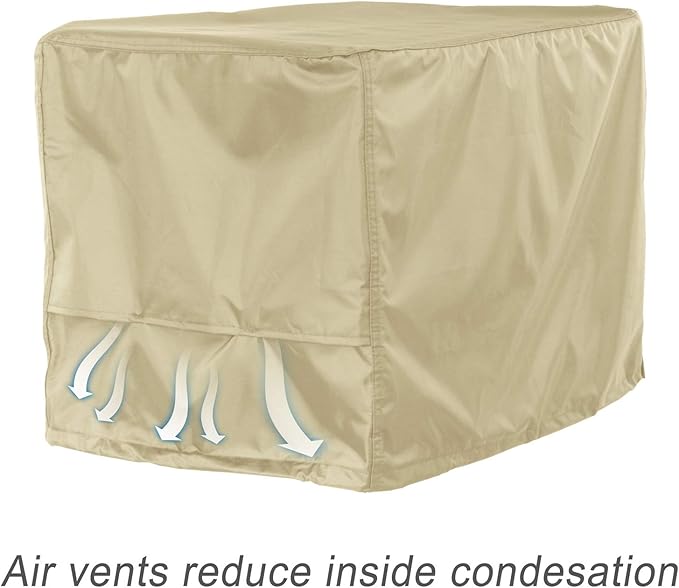Porch Shield Waterproof Universal Generator Cover 38 x 28 x 30 inch for Most Generators 5500-15000 Watt Light Tan