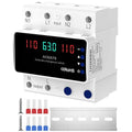 Automatic Transfer Switch 63A 110V DIN Rail Mount Generator Transfer Switch with Automatic and Manual Operation LED Display Over Voltage and Over Current Protection 50/60Hz