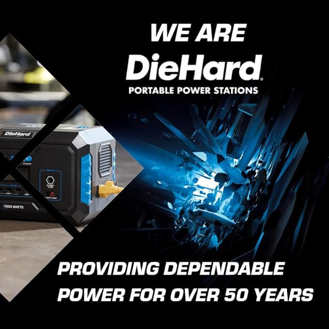DieHard Portable Power Station 1000-Watt (2000-Watt Peak) - Quiet Lightweight Solution for Home Backup Weather Emergencies Outdoor Recreation Jobsite