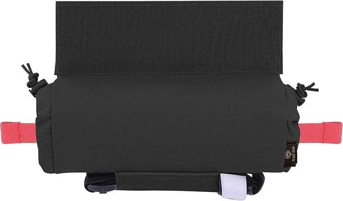 PETAC GEAR Tactical First Aid Drop Dump Pouch Micro Medical Trauma Roll Up Drop Pouch EMT IFAK Sub Abdominal Carrying Bag with Hook-N-Loop(BK)