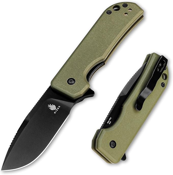 Kizer Nice Guy Folding Knife 2.84 Nitro V Blade Lightweight Camping and Hiking Knife G10 Handle Liner Lock Flipper V3011A1