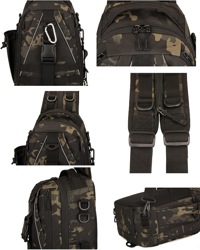 Tactical Daypack Molle Sling Bag for Men Chest Pack Molle Backpack Bug Out Bag