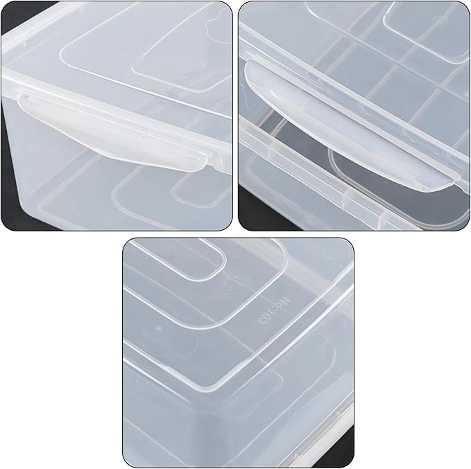 3 Pack 6.5 Quart Lidded Storage Bins Dough Proofing Box Clear Storage Container