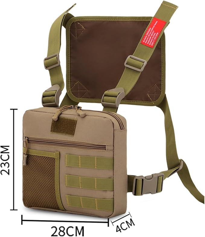 Tactical Chest Pack EDC Chest Bag 600 Nylon Utility Tackle Bags Outdoor Sports Camping Hiking Hunting Pack(Black)