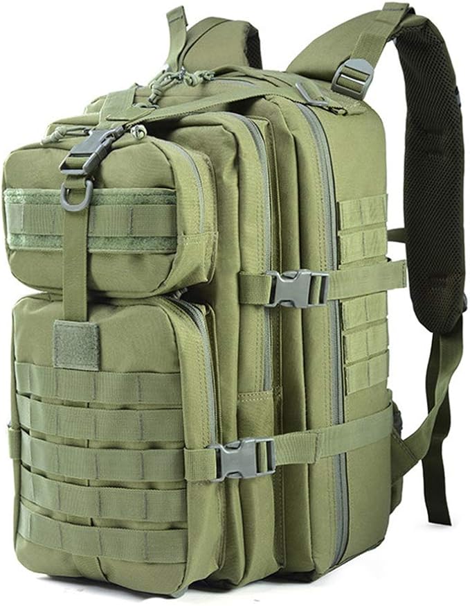 Outdoor Sports Pack Hiking Bag Tactical Rucksack Camo Knapsack Combat Camouflage Tactical Molle 40L Backpack - Green