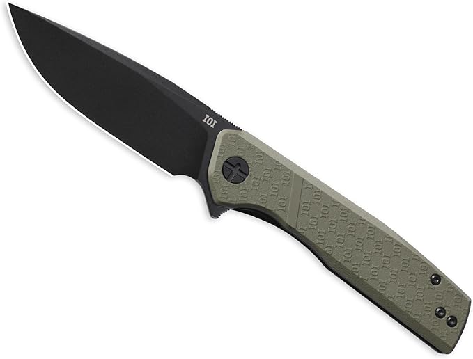 IOI Scout I20532 Folding Pocket Knife for Men 3.62 EdgeD2 Black Titanium PVD Blade FRN Handle Lightweight EDC Knife with Liner Lock and Custom Left-Side Clip Great for Everyday Carry Work Outdo