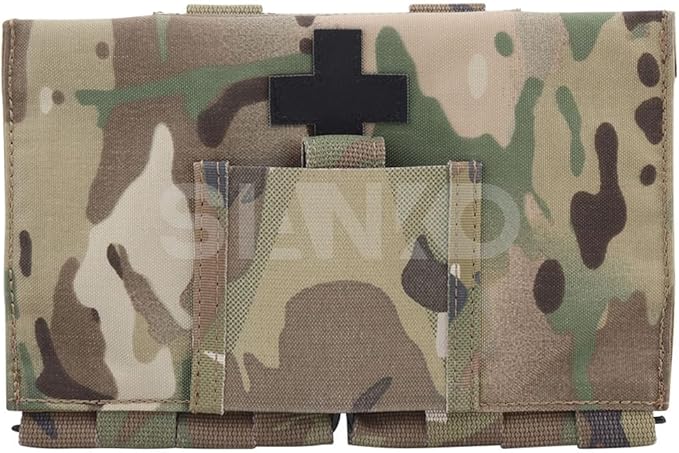 Tactical First Aid Kit MOLLE IFAK Pouch Medical EMT BagCompact Quick Release Emergency Pack For Outdoor Sport Military Game Hunting Airsoft (Grey)