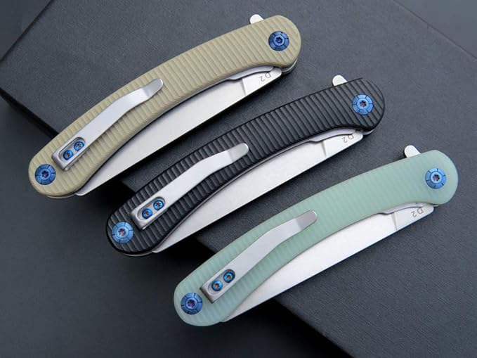 Eafengrow EF939 Folding Pocket Knife with D2 Steel Blade G10 Handle EDC Pocket Folding Knife for Camping Survival and Outdoor (Black)