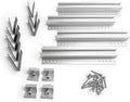 Solar Mounting Kit for Flat Roof and GroundShingle or Metal RoofsMounting Rails Clamps SetComplete DIY Solar Racking Kit for Home InstallationFits Standard 35mm Panel Frames(4) Short 11.8” Rails