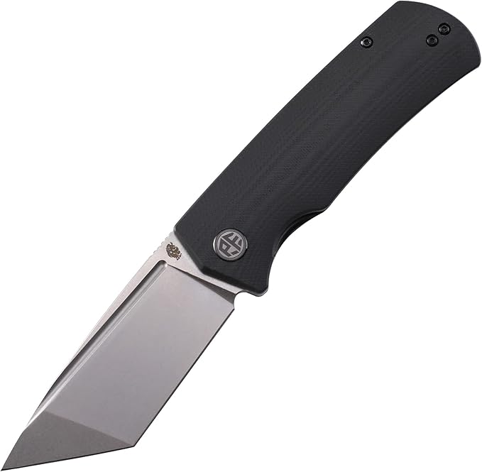 Petrified fish PFP01T Beluga3.58 K110 Stonewashed Blade Front Flipper Liner lock Folding knife (Black G10 Stonewashed)