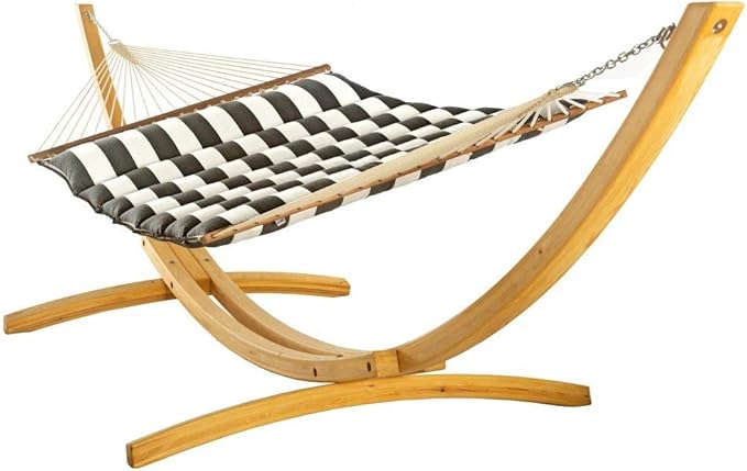 Hatteras Hammocks Cabana Classic Sunbrella Pillowtop Hammock with Free Extension Chains &amp Tree Hooks Handcrafted in The USA Accommodates 2 People 450 LB Weight Capacity 13 ft. x 55 in.