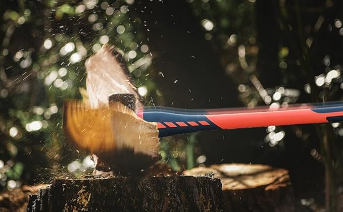 Chopping Axe Hand Axe Camp Hatchet for Splitting Kindling and Chopping Branches Wood Chopping Axe 6.8 lb with 36-in Fiberglass Handle (L)