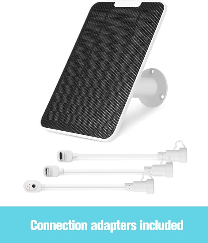 Solar Panel Charger Compatible with Essential Series Pro 6/6 XL/5S/4/3 Go 2 Ultra Series &amp Wireless Floodlights 6V 5W Solar Panel for Arlo Security Camera P65 Weatherproof 9.8ft Cable 2 Pac