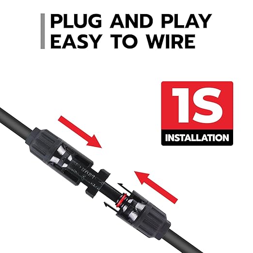 Solar Panel Connector Kit 6 in 1 Cable Solar Connector 14AWG Heavy-Duty Cable Weatherproof for RV Camping Portable Power Staion Generator DC5521 7909 8020 XT60 (10FT)