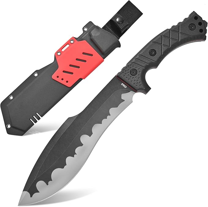 Gtkii GTK30 Fixed Blade Knife AUS-10 Steel Blade Full Tang Nylon Fiberglass Handle Dog Leg Shape Blade Knifes for Hunting Camping Bushcraft Collection