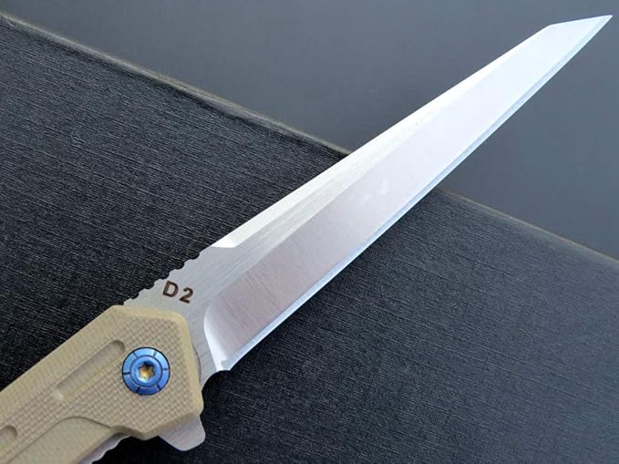 Eafengrow EF948 Folding Knife D2 Steel Blade + G10 Handle camping Knife Outdoor EDC Tool Knives (Desert)