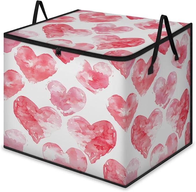 XL Large Clothes Storage with Lid Handle Valentine's Thick Clothes Blanket Storage Containers for Organizing Bedroom Closet Comforter Organization Storage