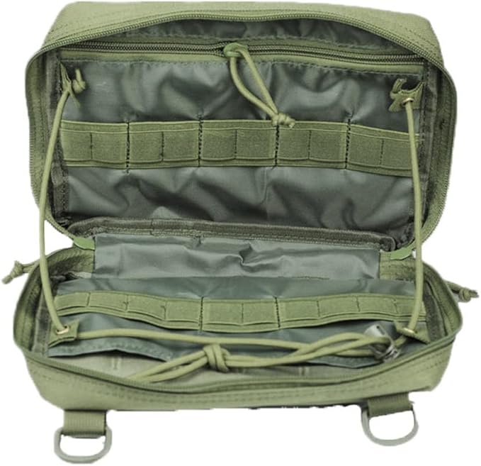 Tactical First Aid Kit 1000D Pouch Emergency Survival Gear Bag Backpack Attachment Medical Pocket Tool for Military Camping Outdoor Travel Hiking Camping Khaki