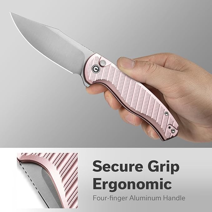 CIVIVI Stormhowl Pocket Knife Folding Knife with 3.3 Nitro-V Steel Blade Aluminum Handle Flipper and Button Opener Cool Knife for GiftEDC C23040B-3
