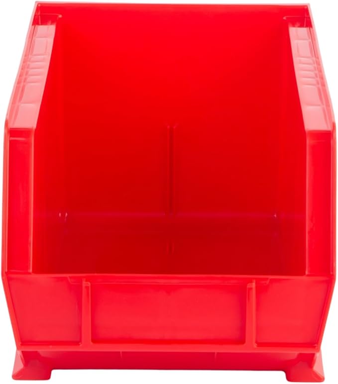 Hudson Exchange 15 x 8 x 7 (12 Pack) Plastic Stackable Storage Bin and Hanging Container Red