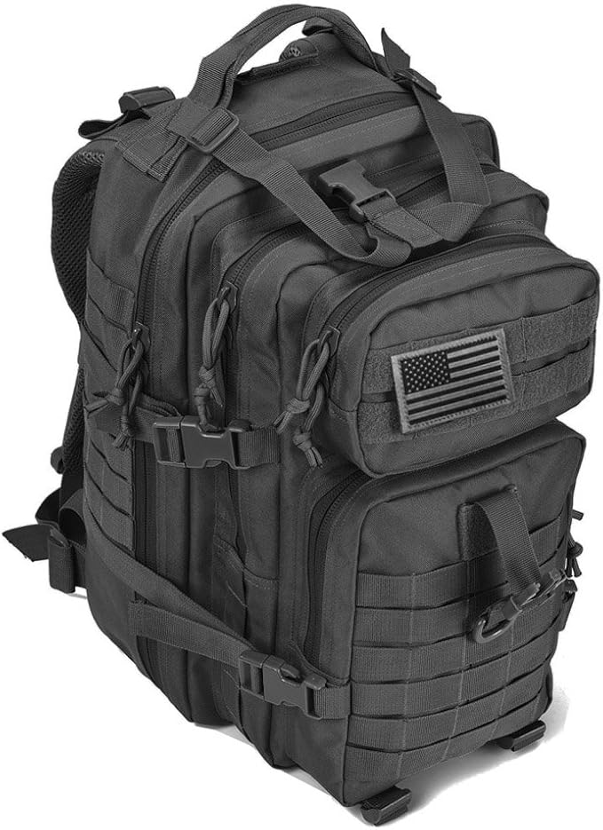 REEBOW GEAR Tactical Backpack for Men Army Molle Military Style Assault Pack Bug Bag Backpacks Daypack (34L Black)