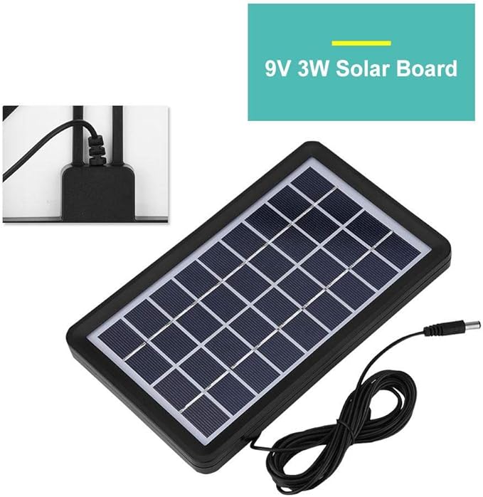 9V 3W Solar Panel Solar Battery Charger 93% Translucency 18% Conversion Rate Poly Silicon Solar Cell Board