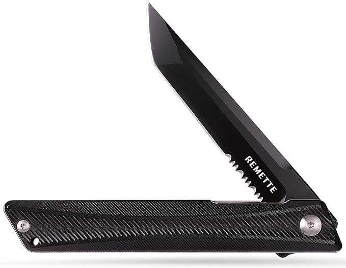 REMETTE Pocket Knife GD22K Flipper Open D2 Steel Tanto Folding knife with Durable G10 HandleMen Women Everyday Carry EDC KnifeSharp Camping Hiking Daily Work Knives