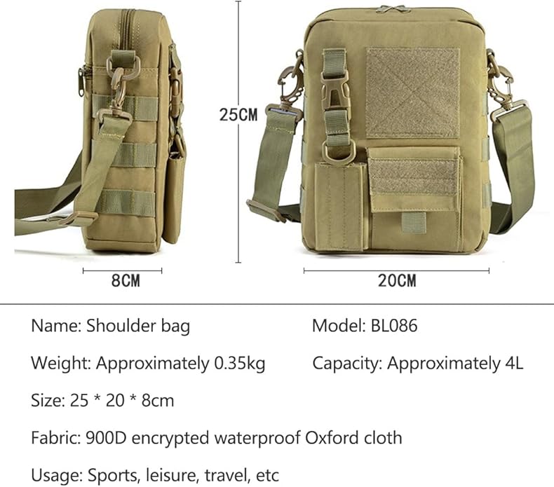 Small Canvas Messenger Bag Tactical Messenger Bag Shoulder bag Small Tactical Bag Crossbody Casual Pack Waist Bag
