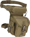 pistro Waterproof Waist Packs Utility Pouch Bag Cross Over Leg Rig Hip/Thigh Bag - Army Green