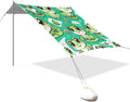 Cute Frogs Green Beach Tent Sun Shelter Set UPF50+ UV Protection 10.5 x 9.19 FT Camping Shade Canopy with Sandbags Sand Anchors Carrying Bag and Others