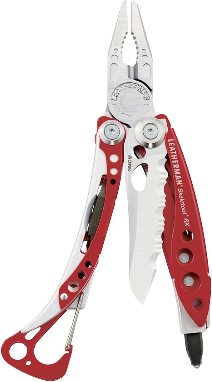 LEATHERMAN Skeletool RX Multitool with Serrated Knife and Glass Breaker Red