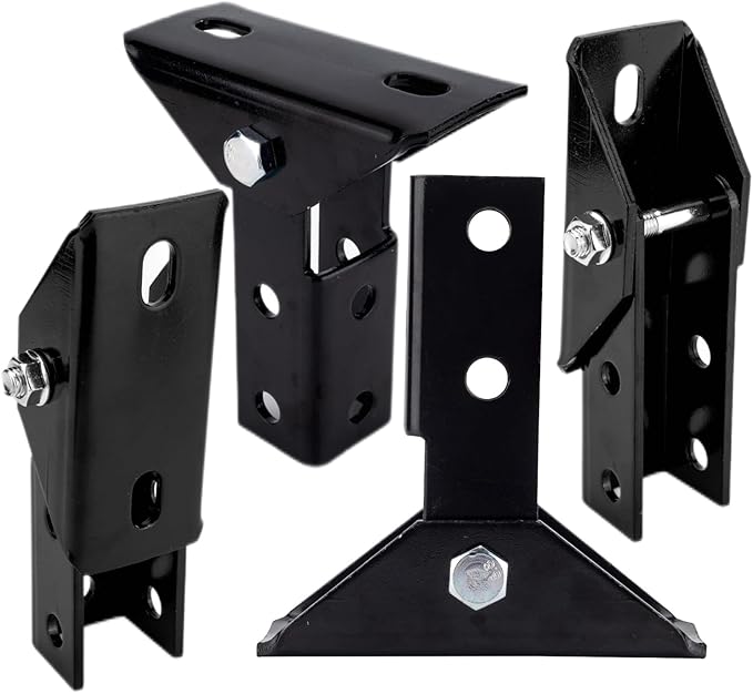 2-Pack Heavy Duty 180 Degree Turn Joint Connector BracketsBase for All 1-5/8 Strut ChannelSolar Panel Bracket for 3-Way Channel Cross Section.(Black)