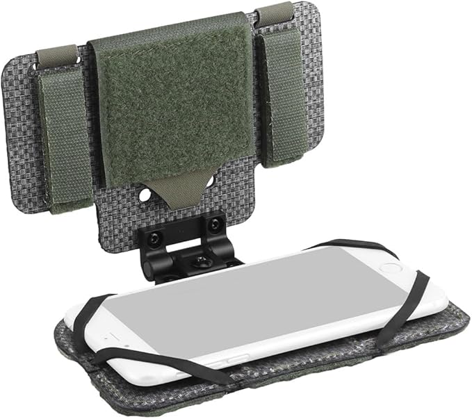 Let Me Be Airsoft Plate Carrier Molle Phone Carrier Outdoor Lightweight Navigation BoardWide Angle Foldable Phone Holder Chest Rig Hovering Mount Tactical Vest Accessory (Ranger Green)