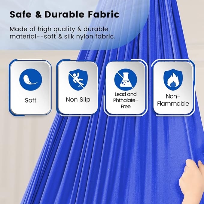 Sensory Swing for Kids with Special Needs Indoor with 360° Swivel Hanger for Calming &amp Relaxing Sensory Swing Indoor Kids Adjustable Hammock Great for ADHDAutism Therapy Swings for Sensory Indo