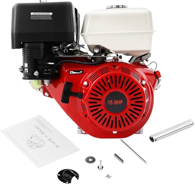 420CC 15Hp Gasoline Engine 9700W Mini Bike Engine Pull Start Air Cooling Go Kart Motor 4-Stroke Small Gas Engine 3000-3600Rpm for Water Pumps Vibrators Generators with 1.72 Gallons Fuel Tank