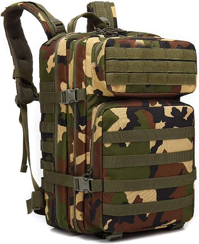 Outdoor Sports Pack Hiking Bag Tactical Rucksack Camo Knapsack Combat Camouflage Tactical 45L Molle Backpack